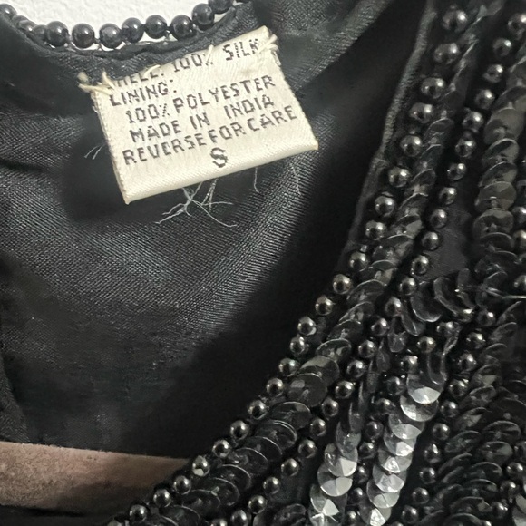 Vintage Laurence Kazar Black Beaded Cocktail Dress Women’s Small - Picture 3 of 8